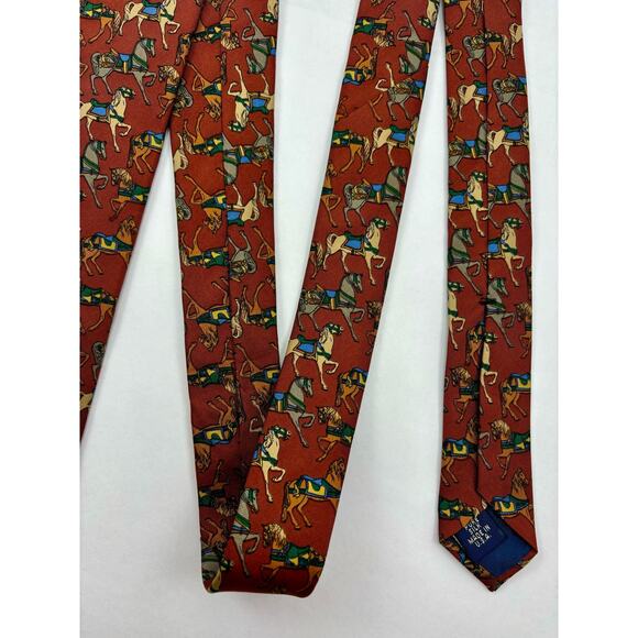 Vintage Huntington Silk Tie Horse Pattern - Picture 6 of 10